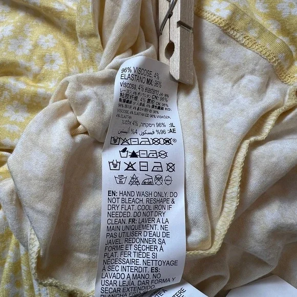 Billabong Women's XL Yellow Floral Maxi Dress Viscose Stretch | Boho Cottage - Picture 7 of 7